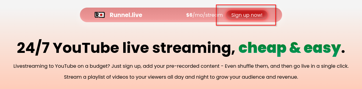 "Sign up now" button